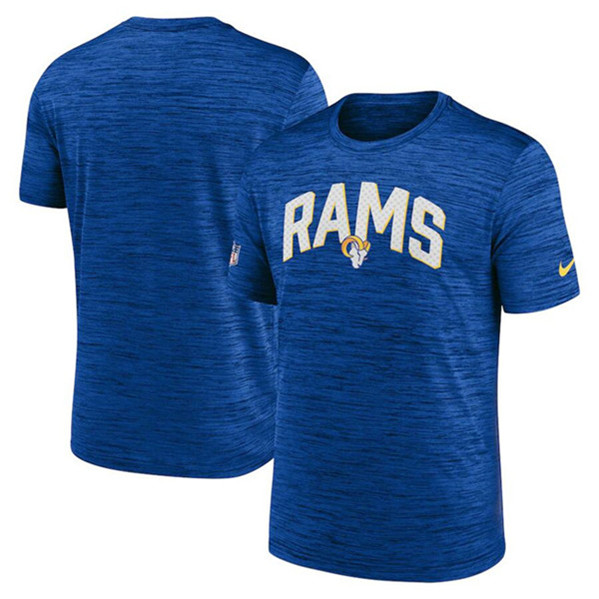 Men's Los Angeles Rams Royal Sideline Velocity Stack Performance T-Shirt